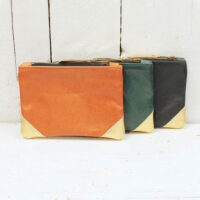 Rosanna Clare Selection of gold triangle corner leather purses 01