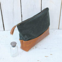 Rosanna Clare Waxed cotton and Leather Wash bag 03