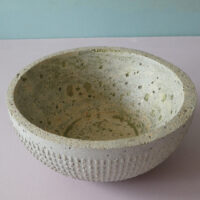 concrete textured bowl with Green colour inside2