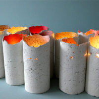 white concrete candleholders mix colours inside1