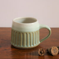 1. MBMW 1, 2, 3 & 4 Mug in Seaglass Mint, FLUTED Rebecca Woods