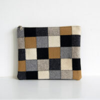 Neutral Checkered Pouch_Front