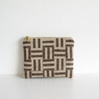 Small Brown Checkered Pouch_Front-2