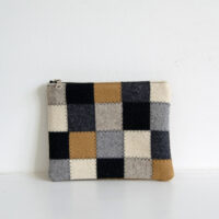 Small Neutral Checkered Pouch_Front-2