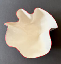 Red White Wave porcelain paperclay 21cmH x 30cmW £250-1