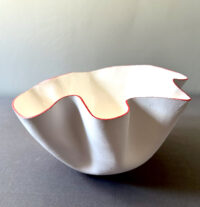 Red White Wave porcelain paperclay 21cmH x 30cmW £250-2