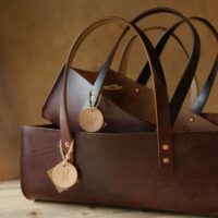Warriner-Leather-foraging-trug-brown-classic-gardening