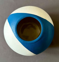 White on Blue stoneware 22cm H x 22cmW £260-2