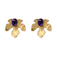 Victoria-von-Stein-Riverleaf-Lily-Leaf-stud-earrings-Amethysts-