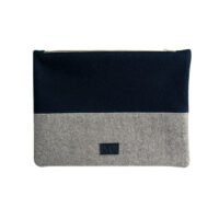 navy & gray wool zip pouch_back