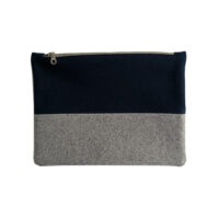 navy & gray wool zip pouch_front