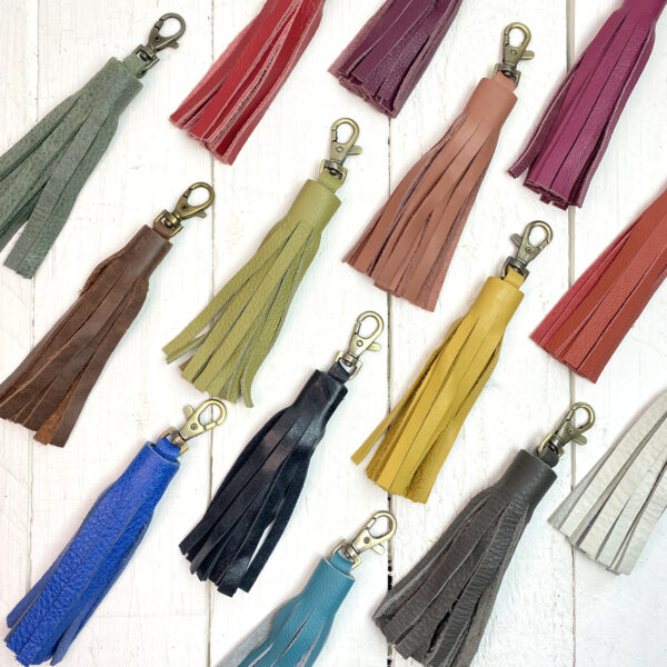 tassel leather keyring