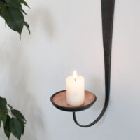 CANScCu Wall Sconce with Copper Candle Tray