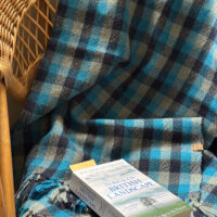 Fruitbat - Blue & Grey Check Shawl 1 - Frutibat Textiles