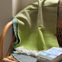 Fruitbat - Graduating Green Diamonds Shawl 2 - Frutibat Textiles