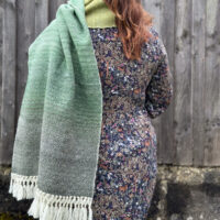 Fruitbat - Graduating Green Diamonds Shawl 3 - Frutibat Textiles