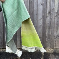 Fruitbat - Graduating Green Diamonds Shawl 4 - Frutibat Textiles