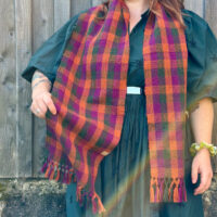 Fruitbat - Green, Orange & Purple Check 1 - Frutibat Textiles