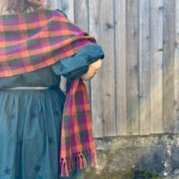 Fruitbat - Green, Orange & Purple Check 3 - Frutibat Textiles