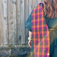 Fruitbat - Green, Orange & Purple Check 4 - Frutibat Textiles