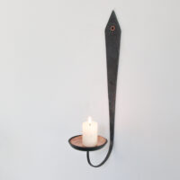 Fusion Wall Sconce Iron with Copper Candle tray and detailing