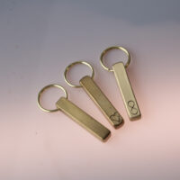 Bronze square bar keyring
