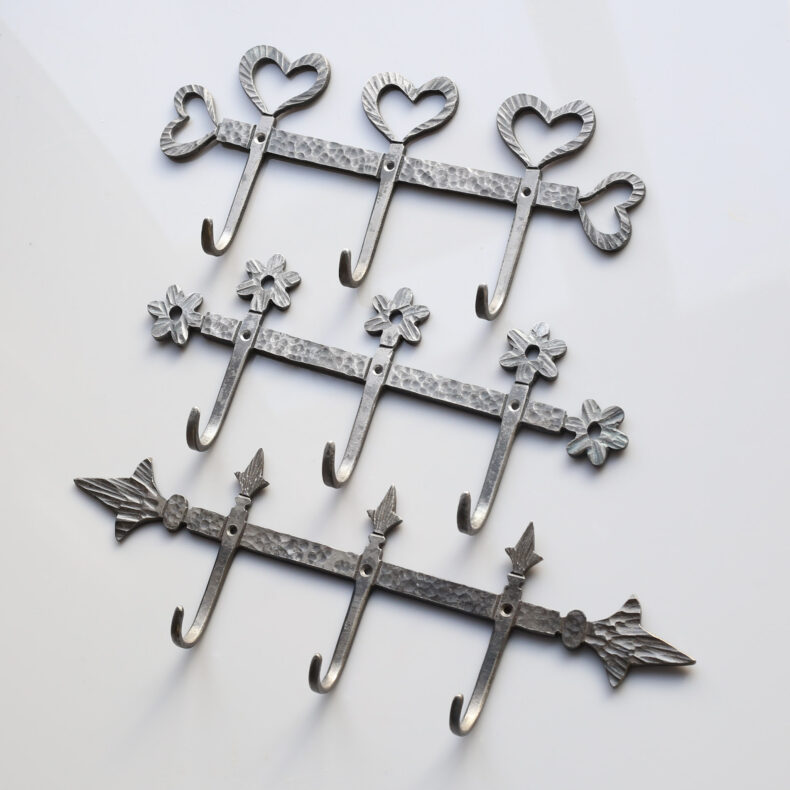 Handmade Iron Coat Rack Hooks. Choice of 3 Designs - Vigour and Skills