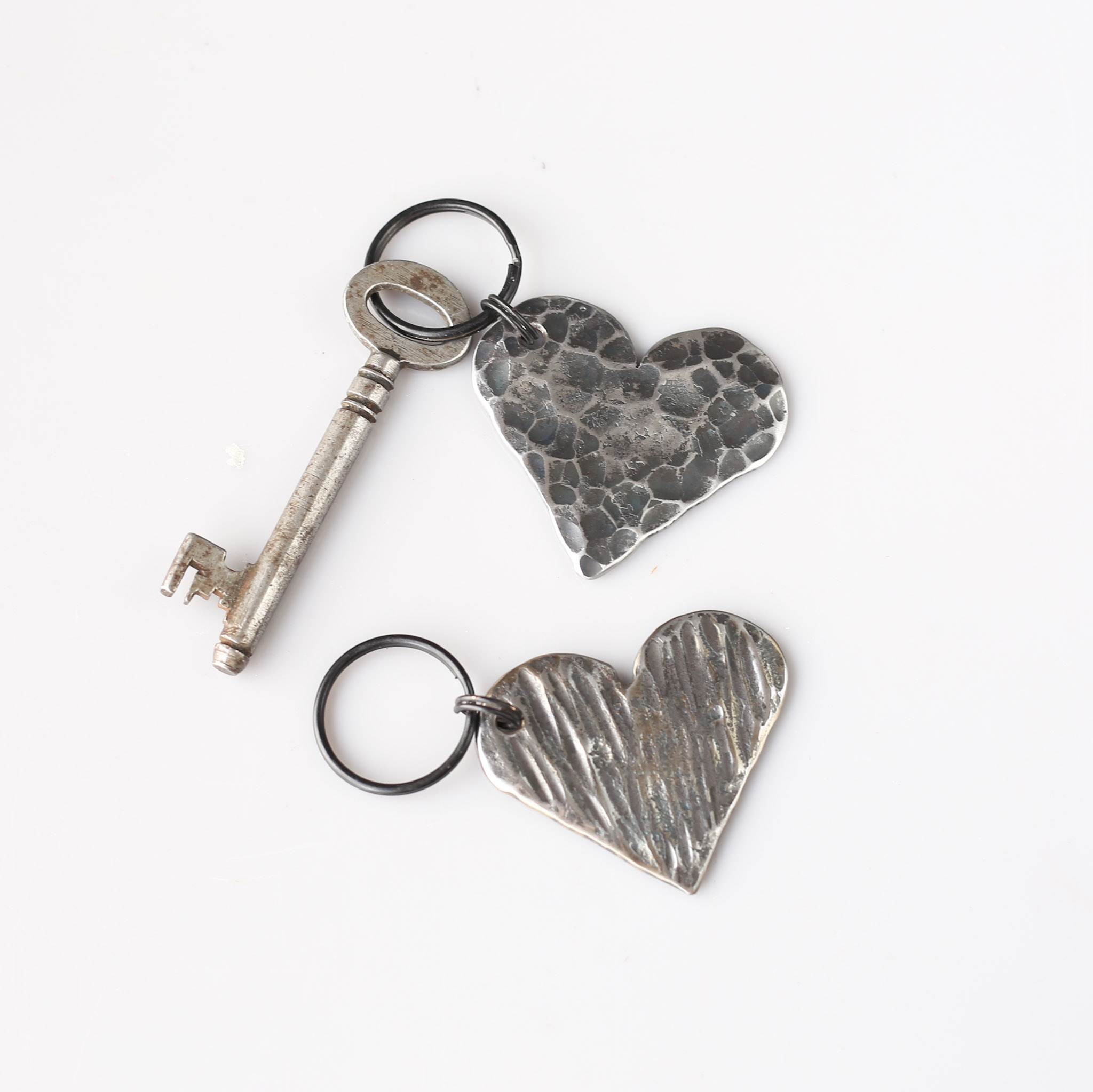 Textured Heart Keyring