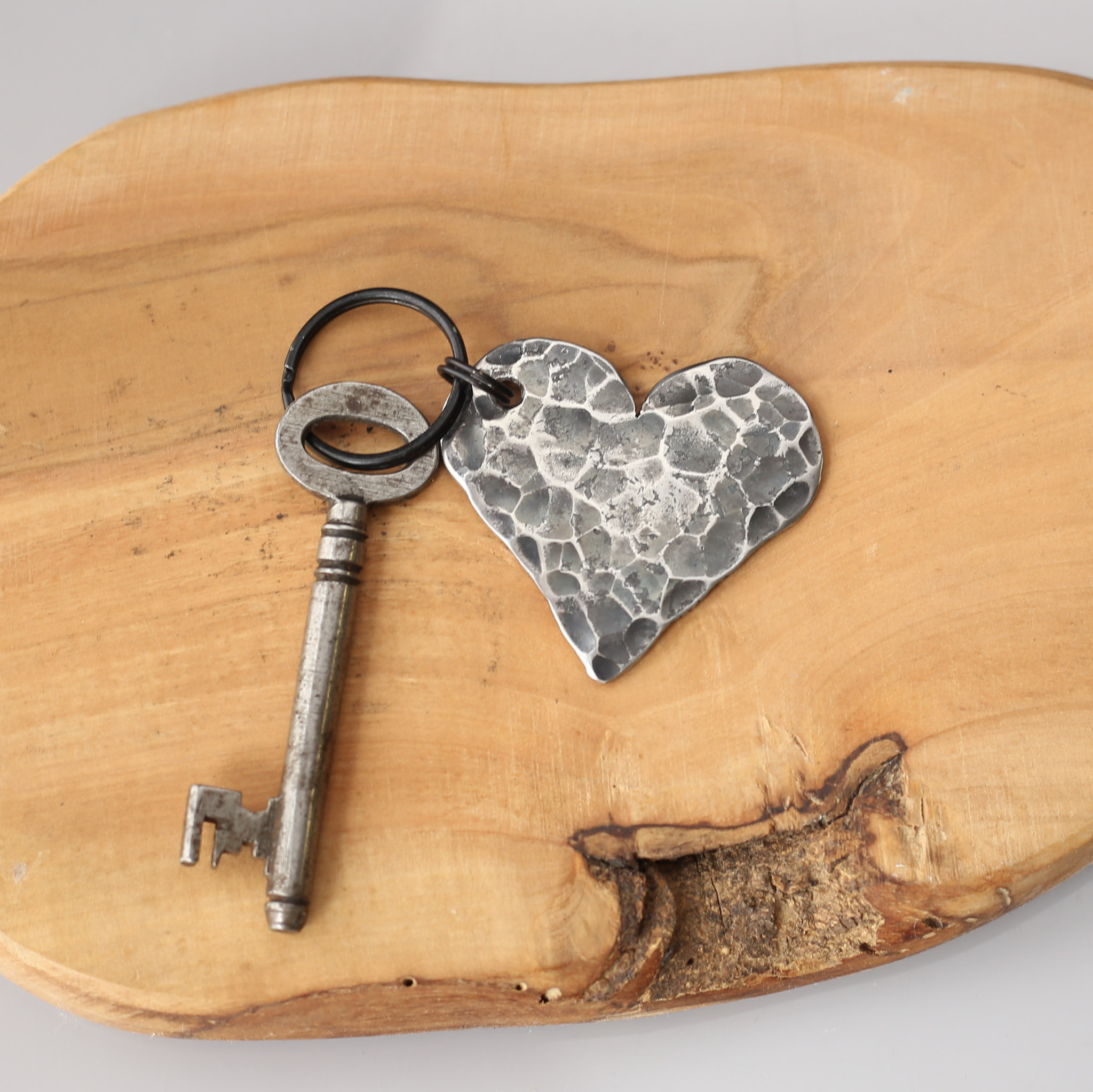 Textured Heart Keyring