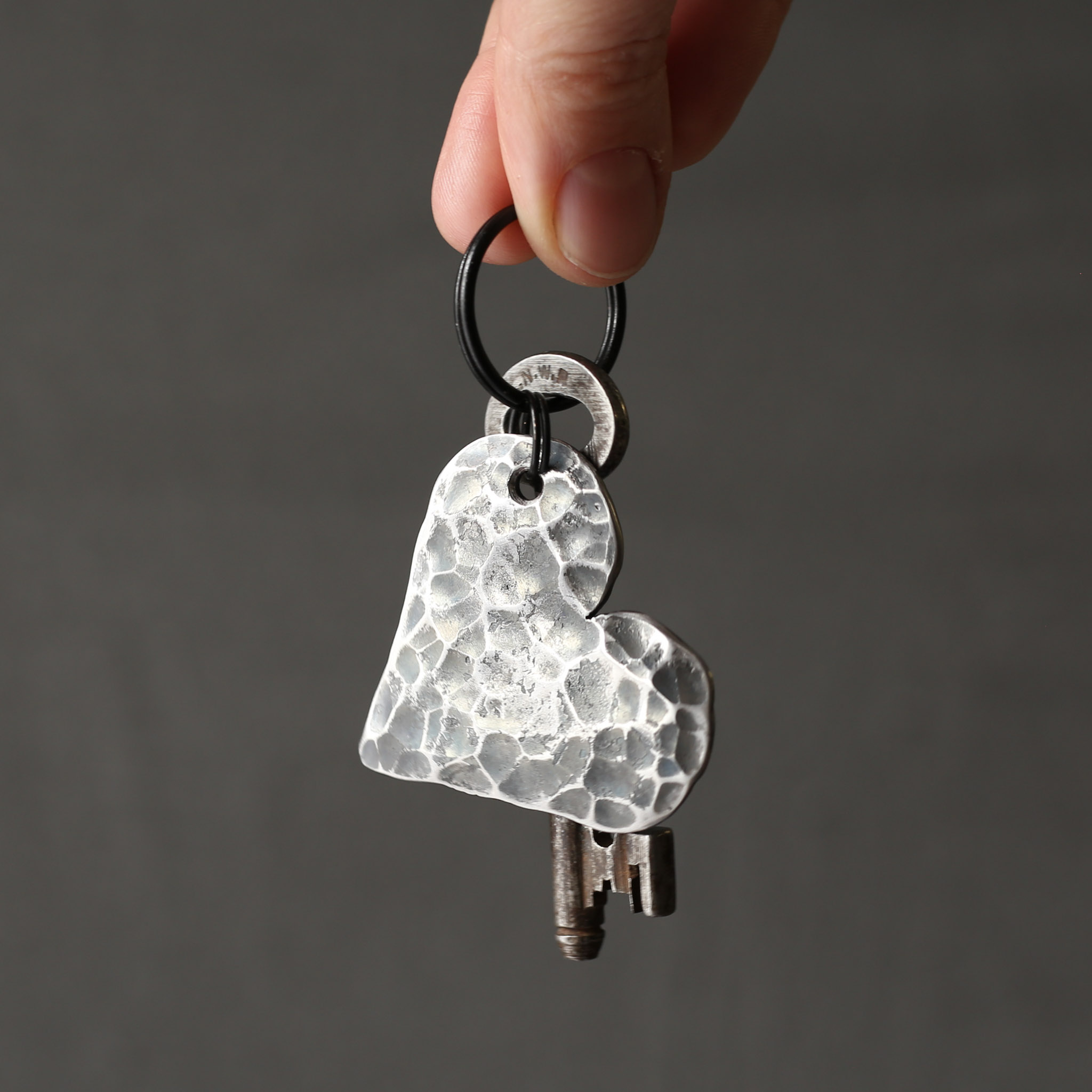Textured Heart Keyring