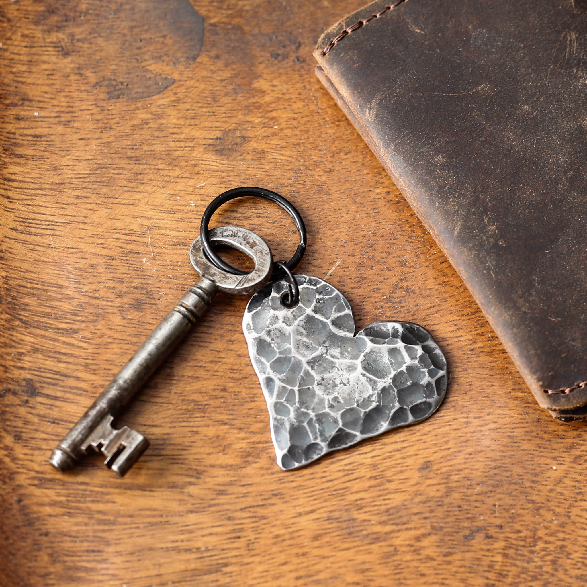 Textured Heart Keyring